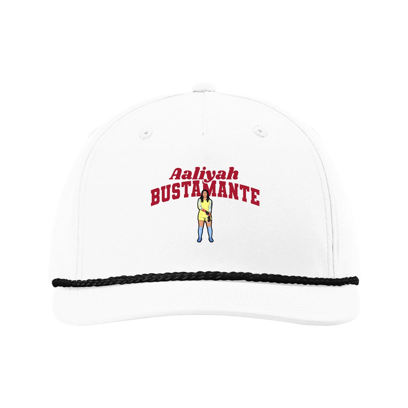 Five-Panel Classic Rope Cap — Signature Arch in White