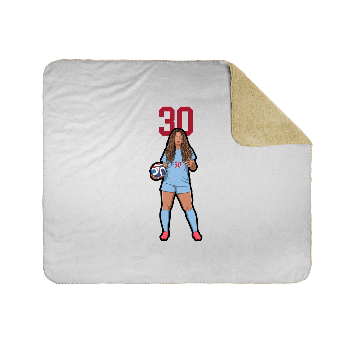 Throw Blanket — Number Top in White