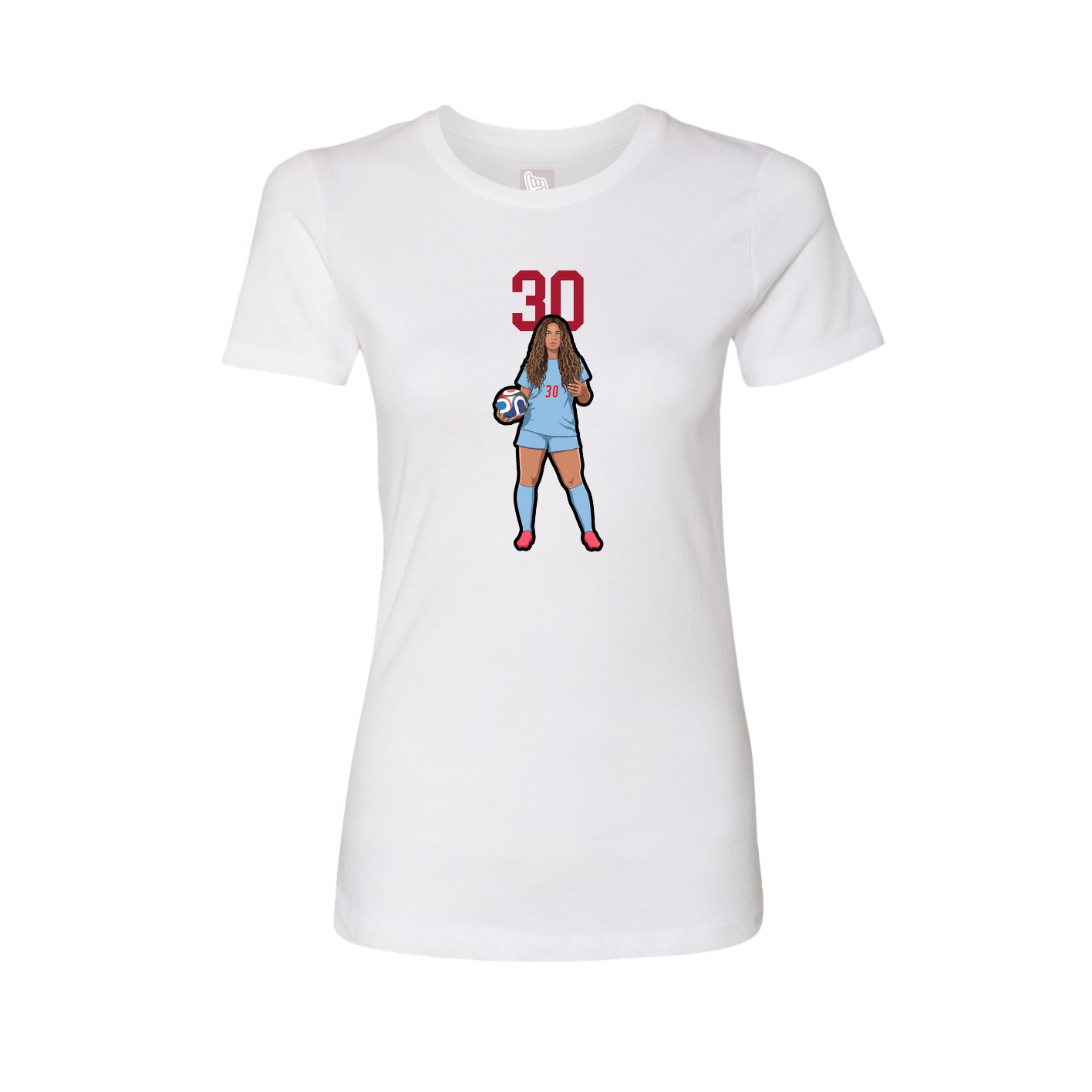 Fitted Women's Tee — Number Top in White