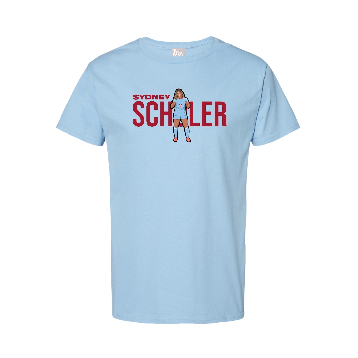 Youth Tee — Player Name in Light Blue