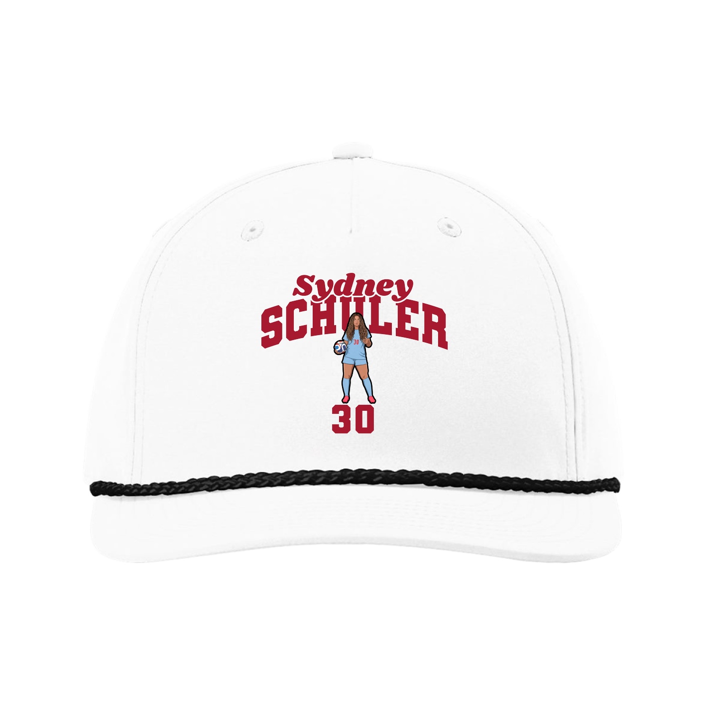 Five-Panel Classic Rope Cap — Signature Arch in White