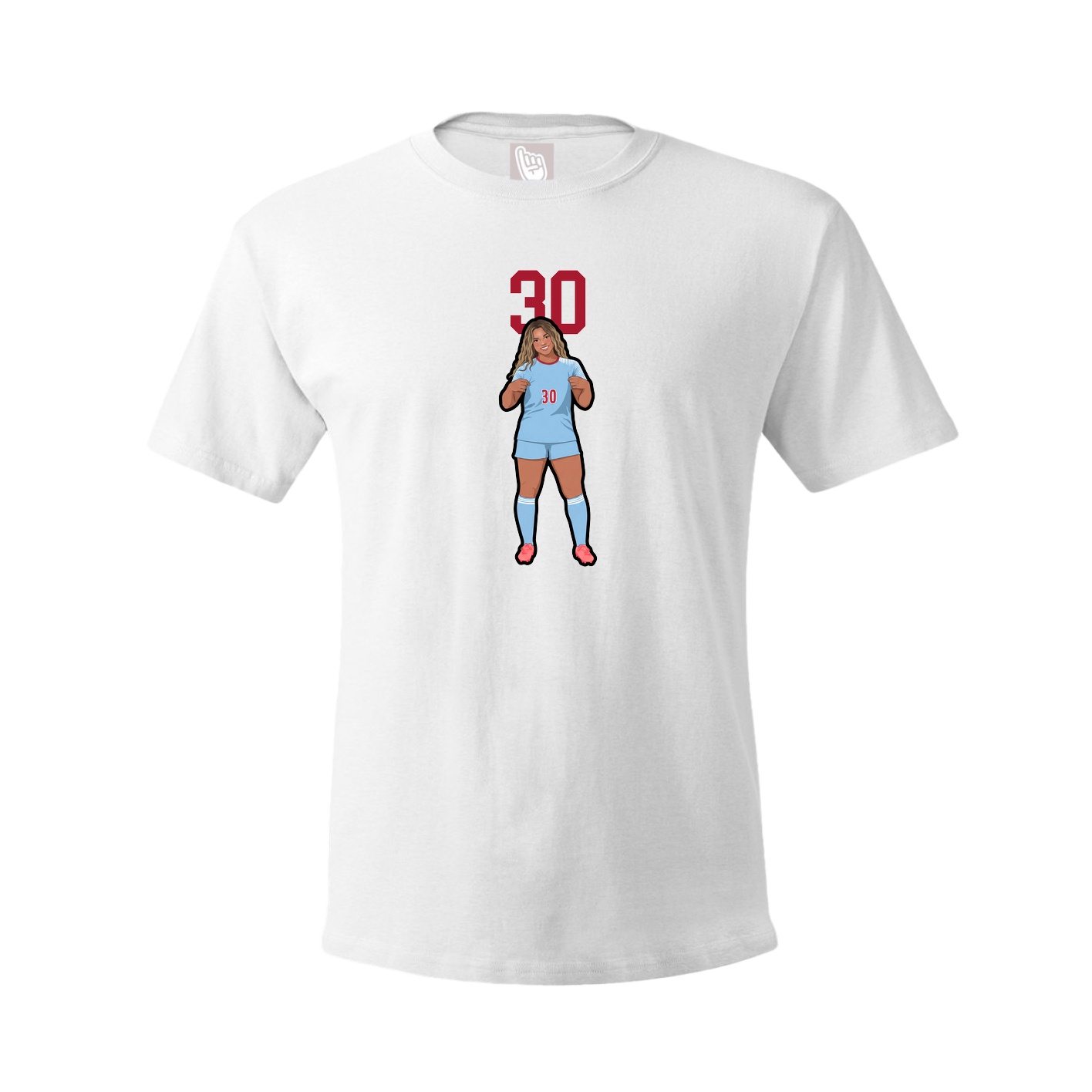 Youth Tee — Number Top in White