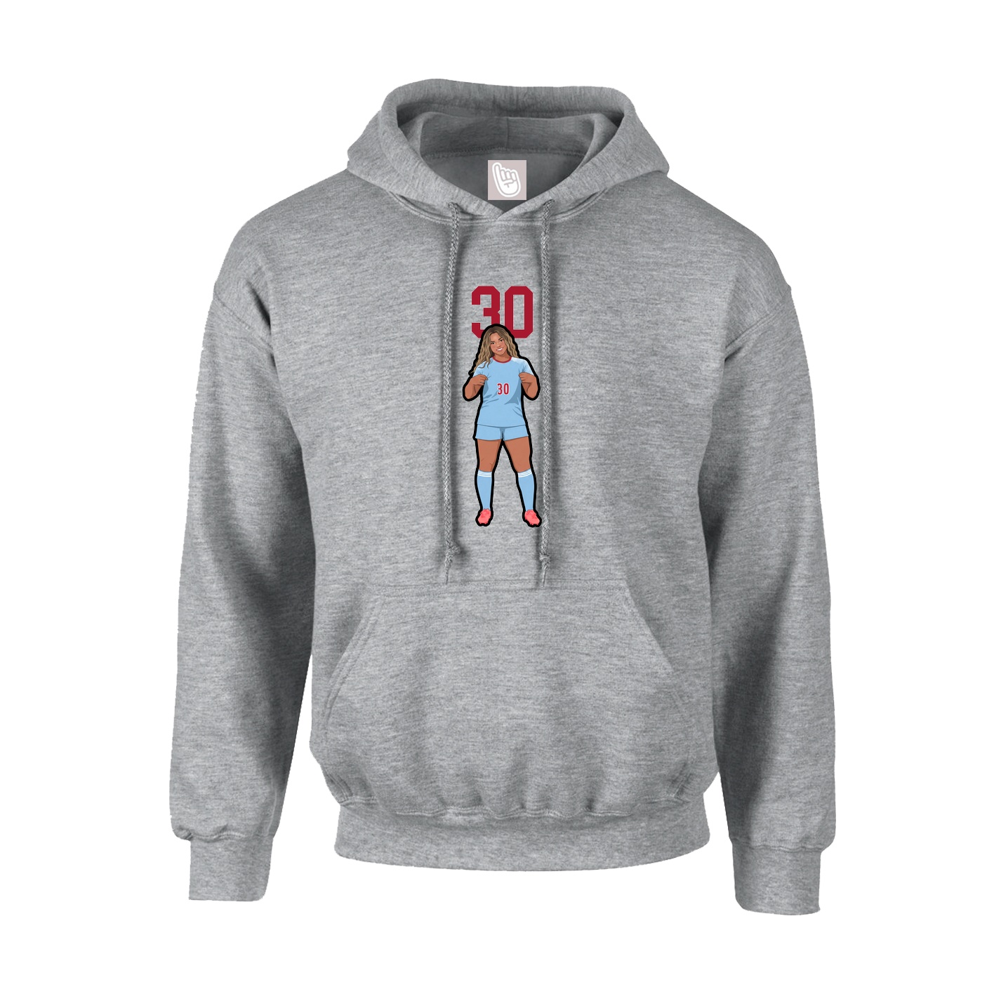 Youth Hoodie — Number Top in Grey