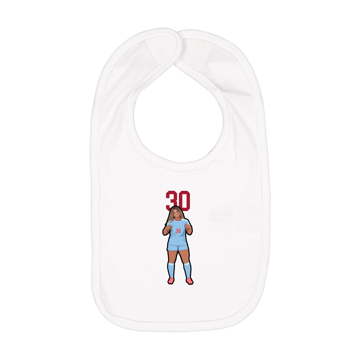 Infant Bib — Number Top in White
