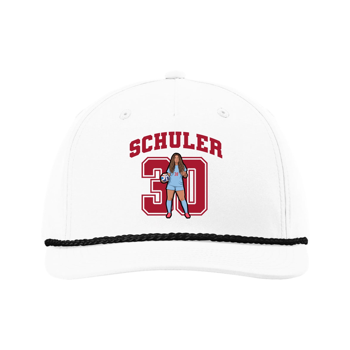 Five-Panel Classic Rope Cap — Number in White