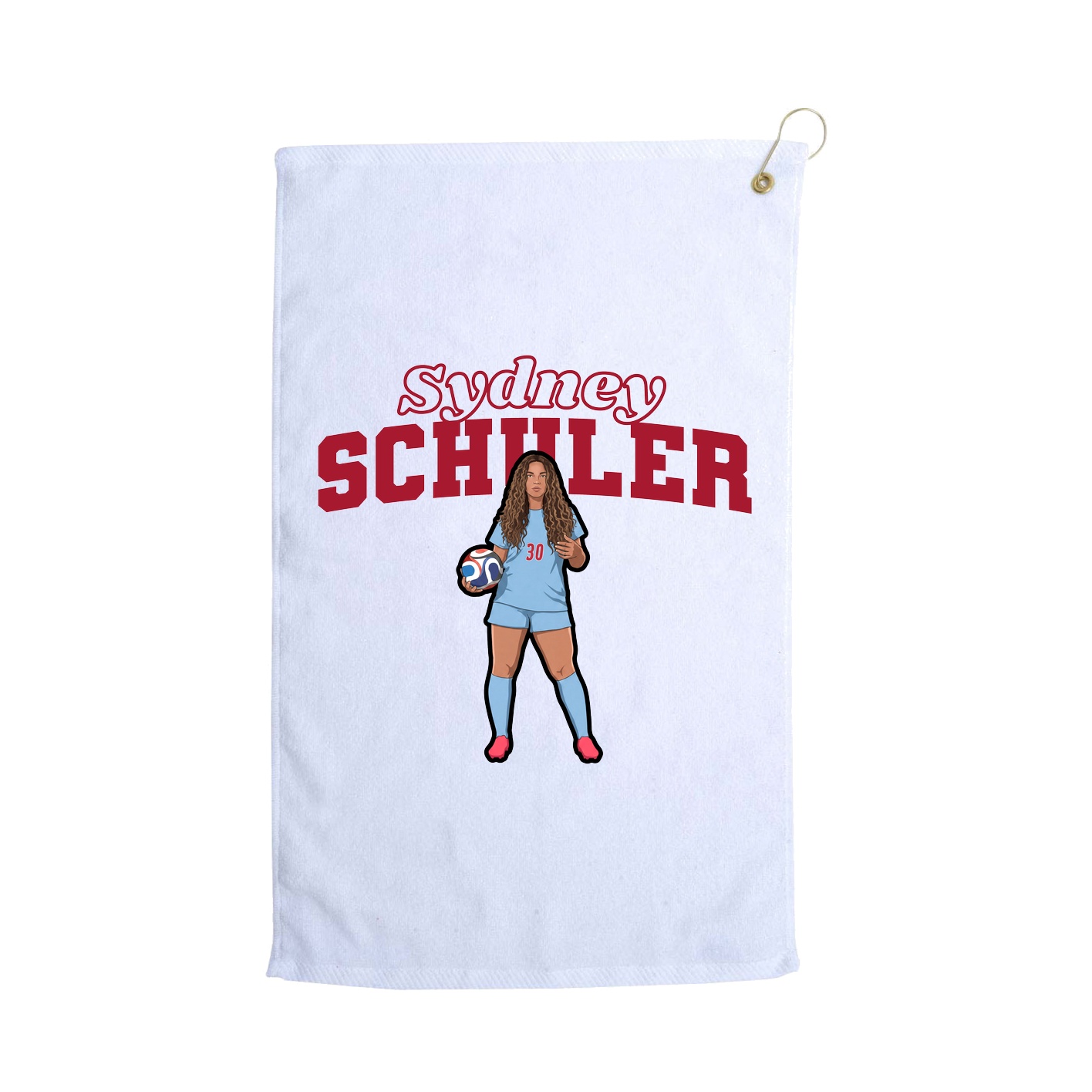 Golf Towel — Name Arch in White