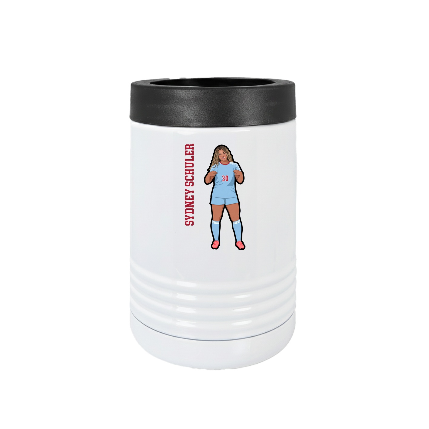 Beverage Holder — Name Vertical in White