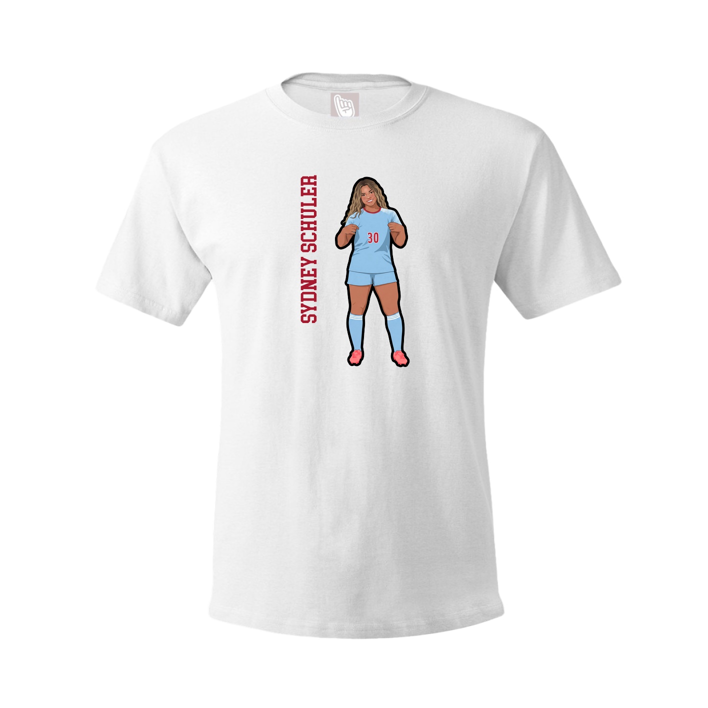 Tee — Name Vertical in White