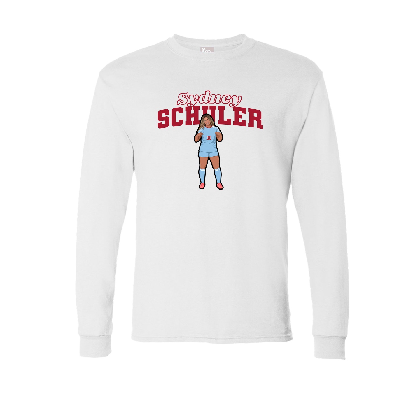 Long Sleeve Tee — Name Arch in White