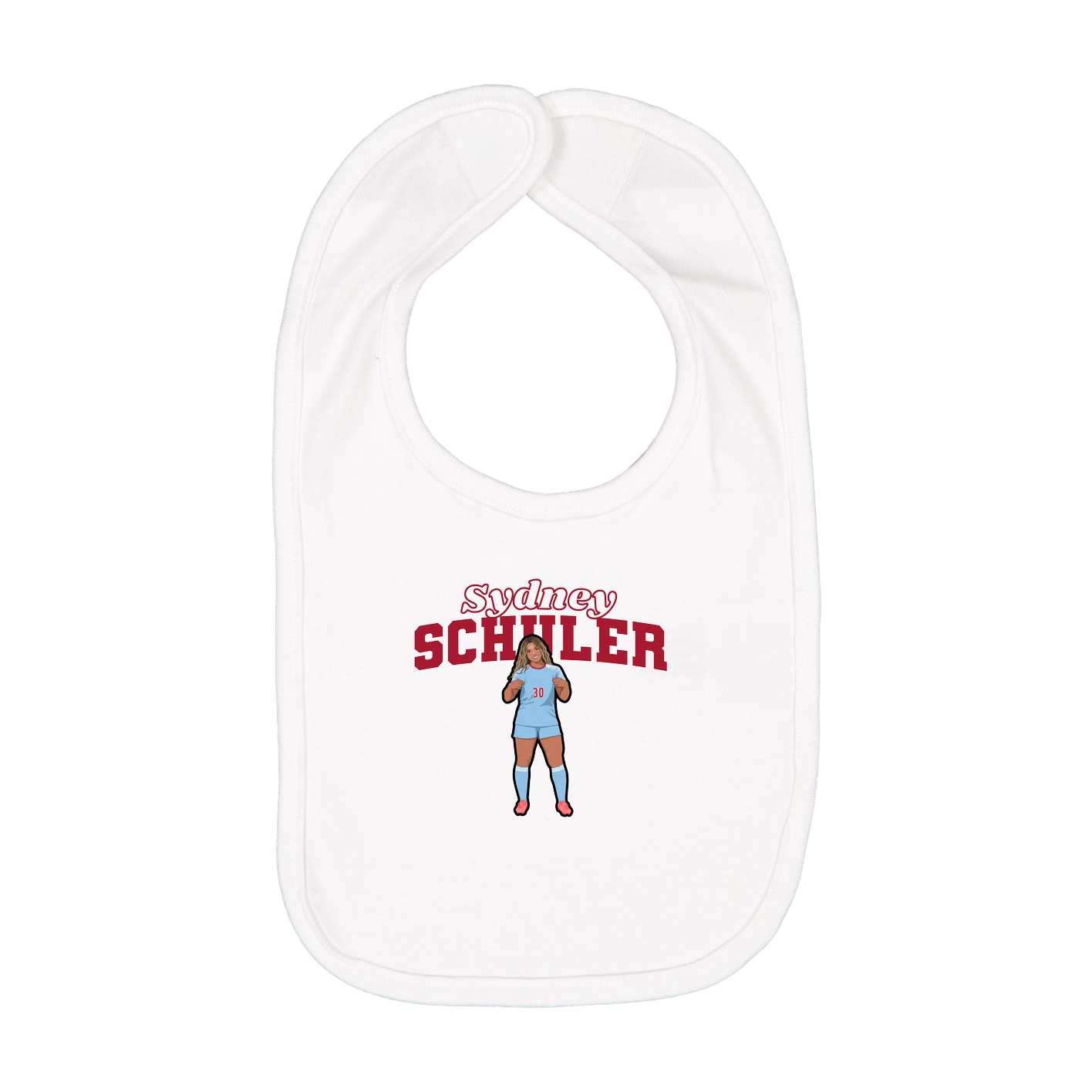Infant Bib — Name Arch in White