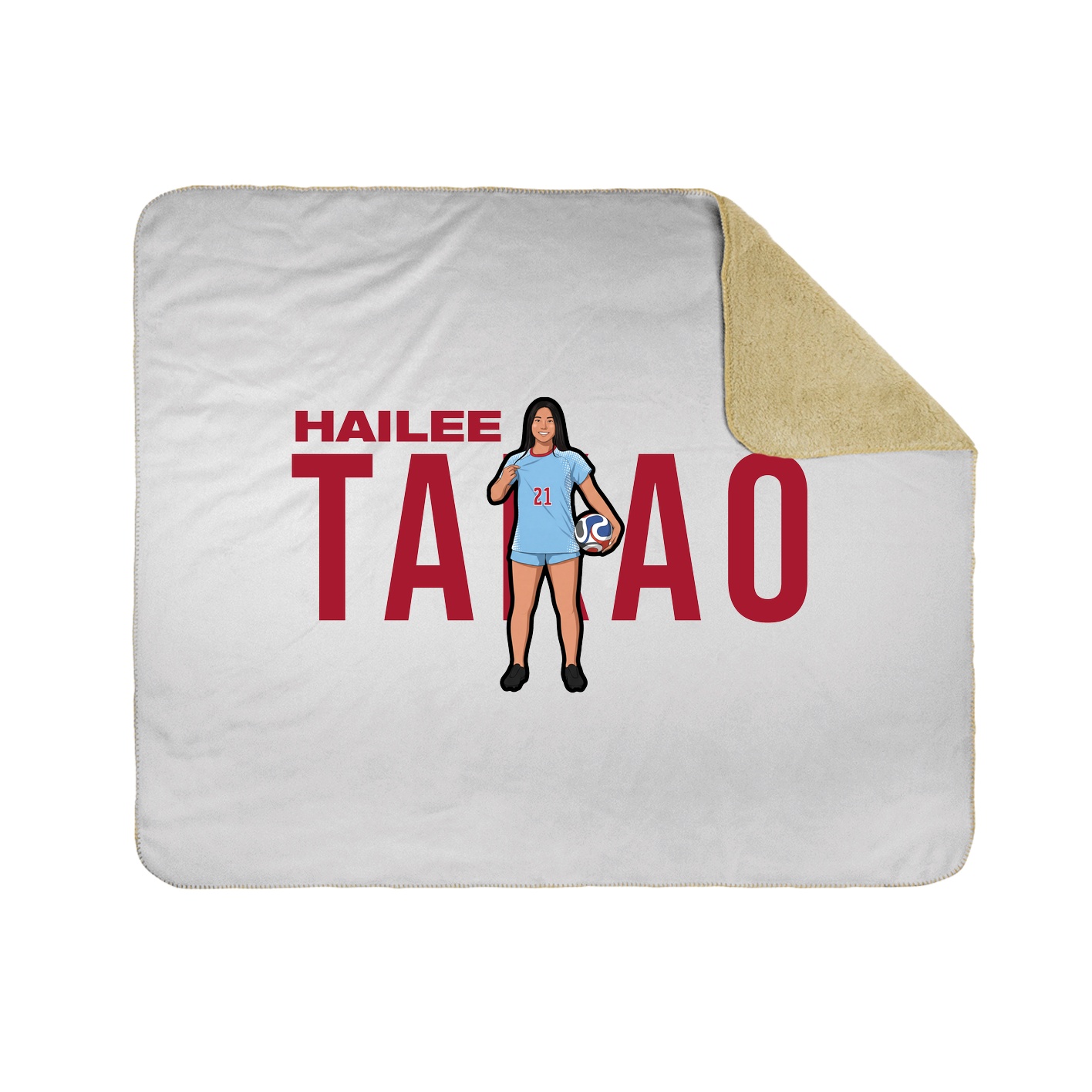 Throw Blanket — Player Name in White