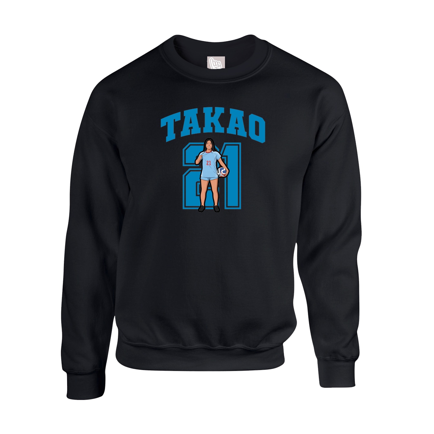 Fleece Crew — Number in Black