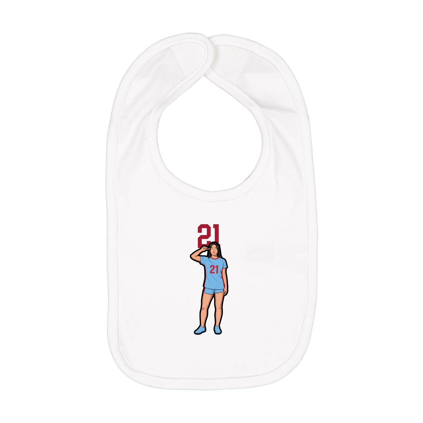 Infant Bib — Number Top in White