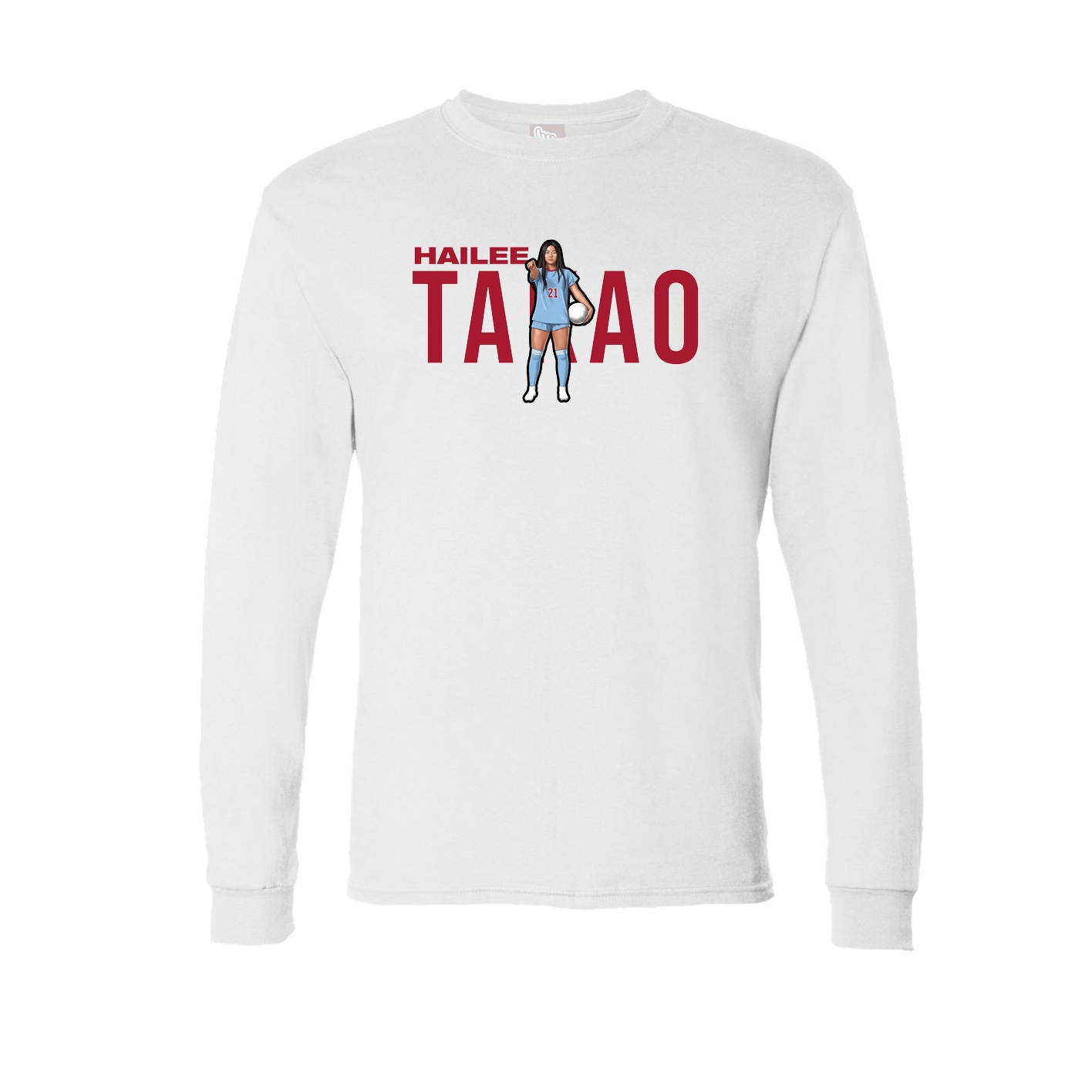 Long Sleeve Tee — Player Name in White