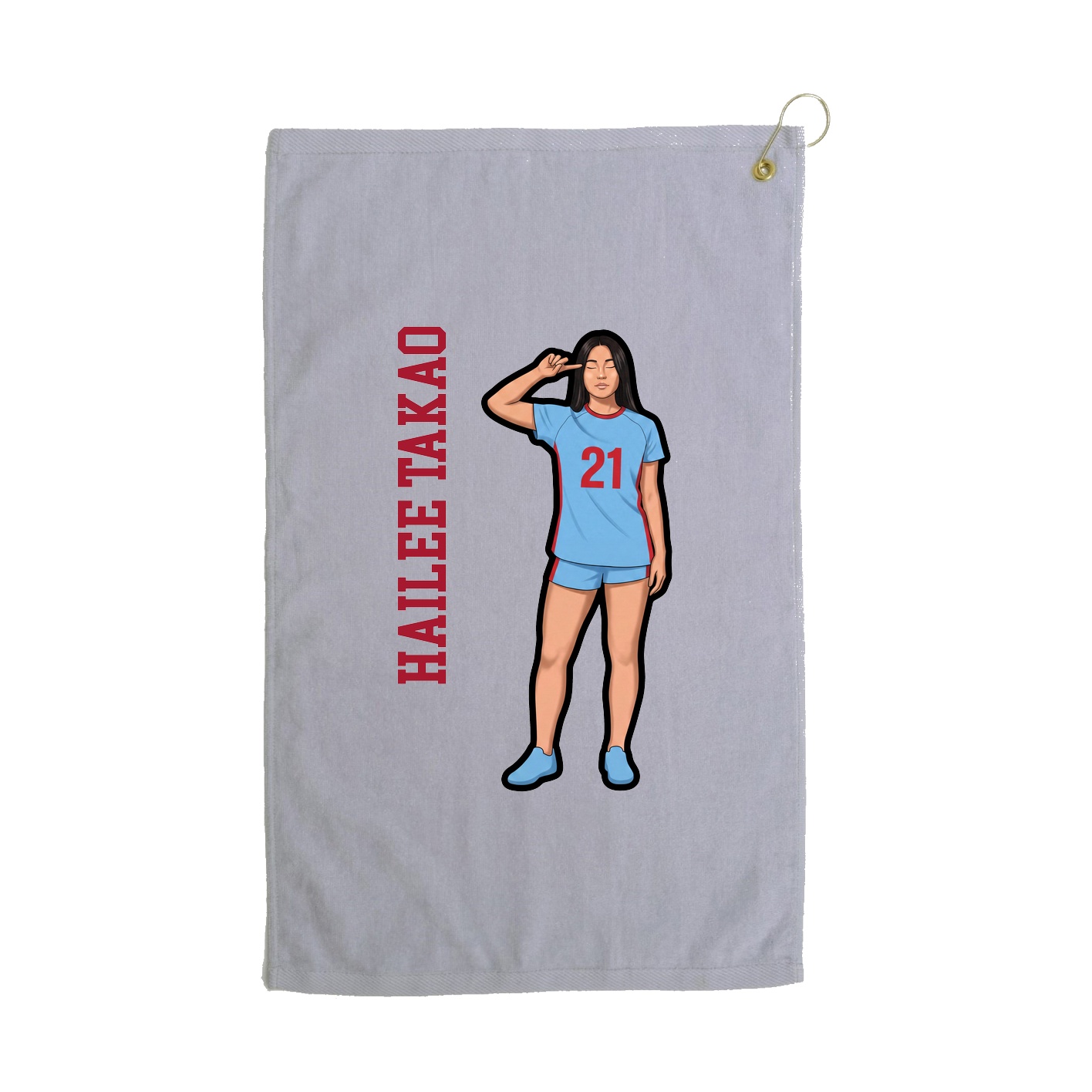 Golf Towel — Name Vertical in Grey