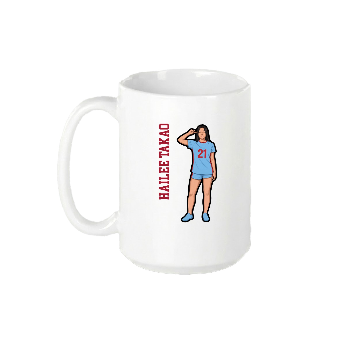 15oz Coffee Mug — Name Vertical in White