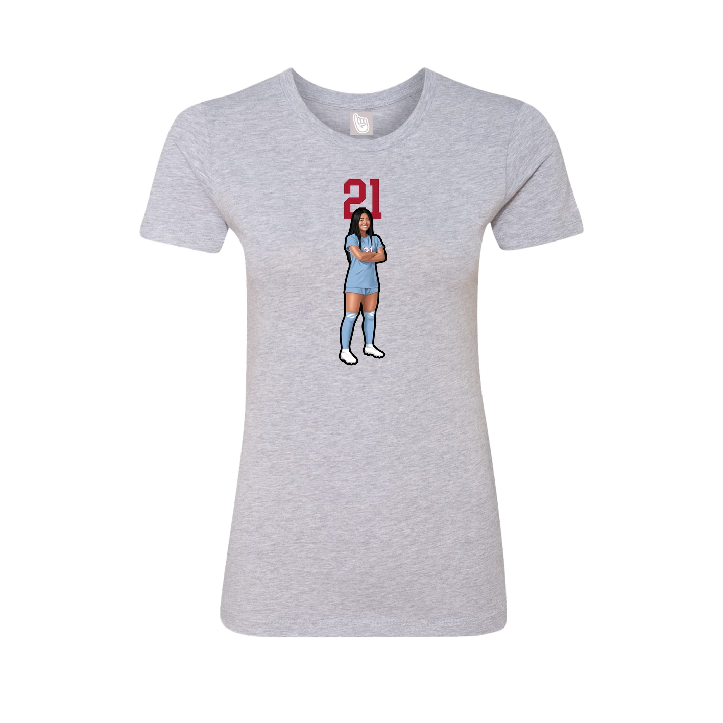 Fitted Women's Tee — Number Top in Grey