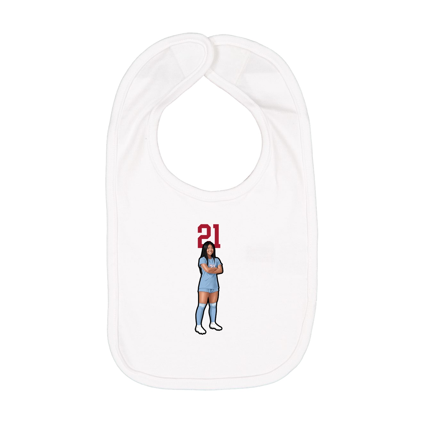 Infant Bib — Number Top in White