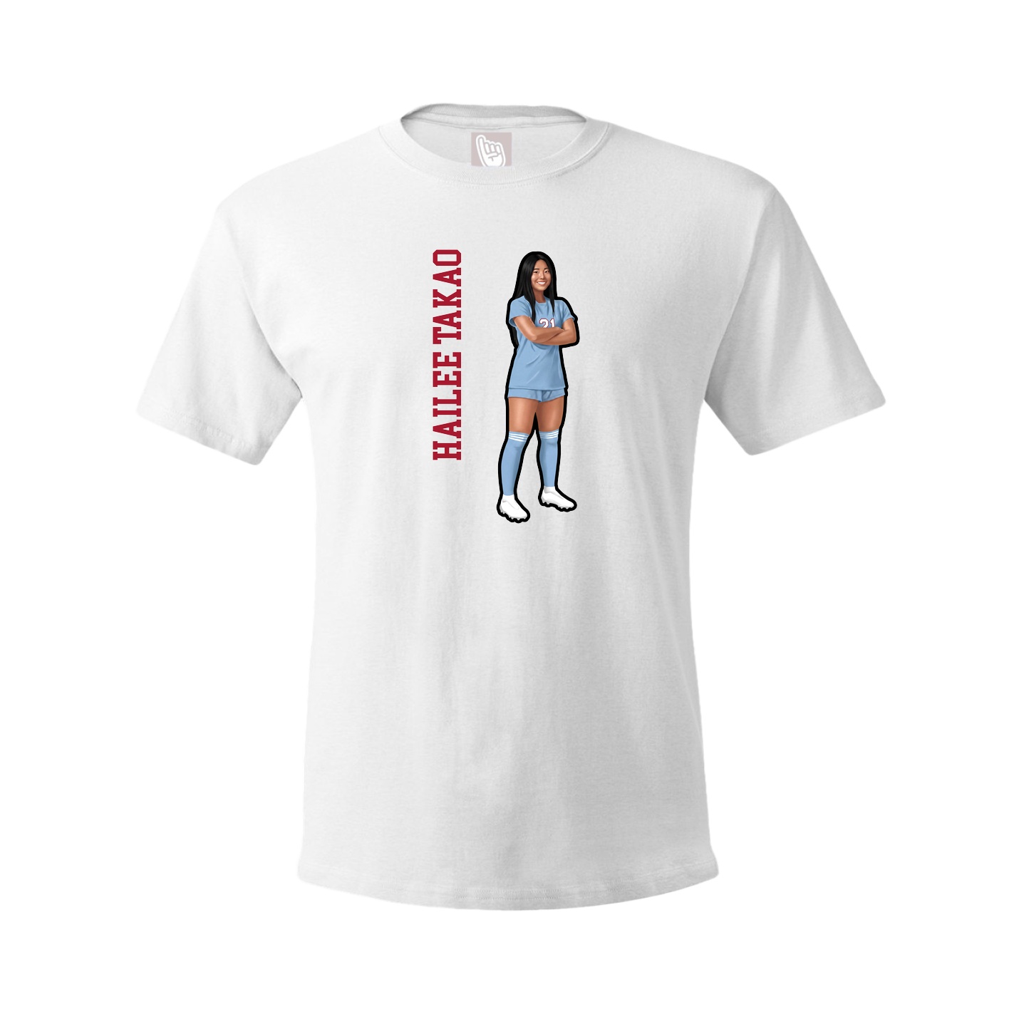 Tee — Name Vertical in White