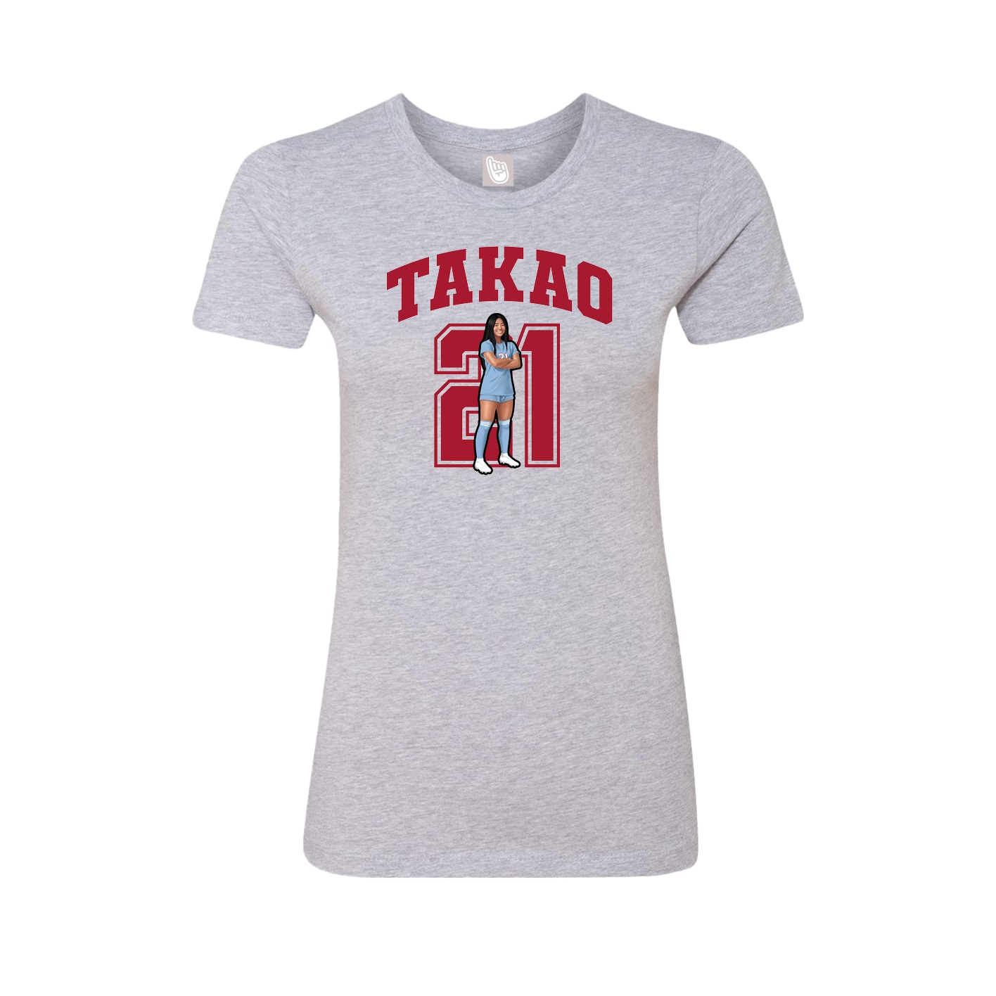 Fitted Women's Tee — Number in Grey