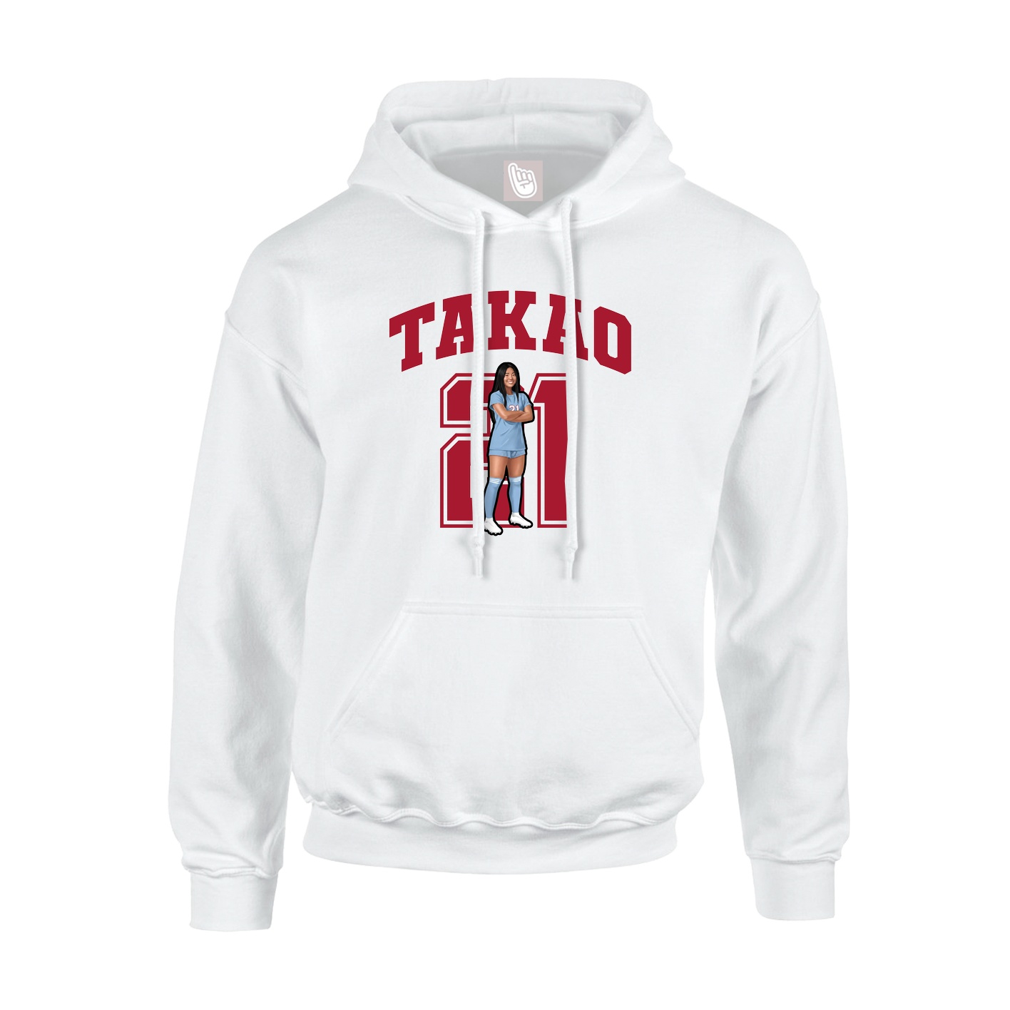 Hoodie — Number in White