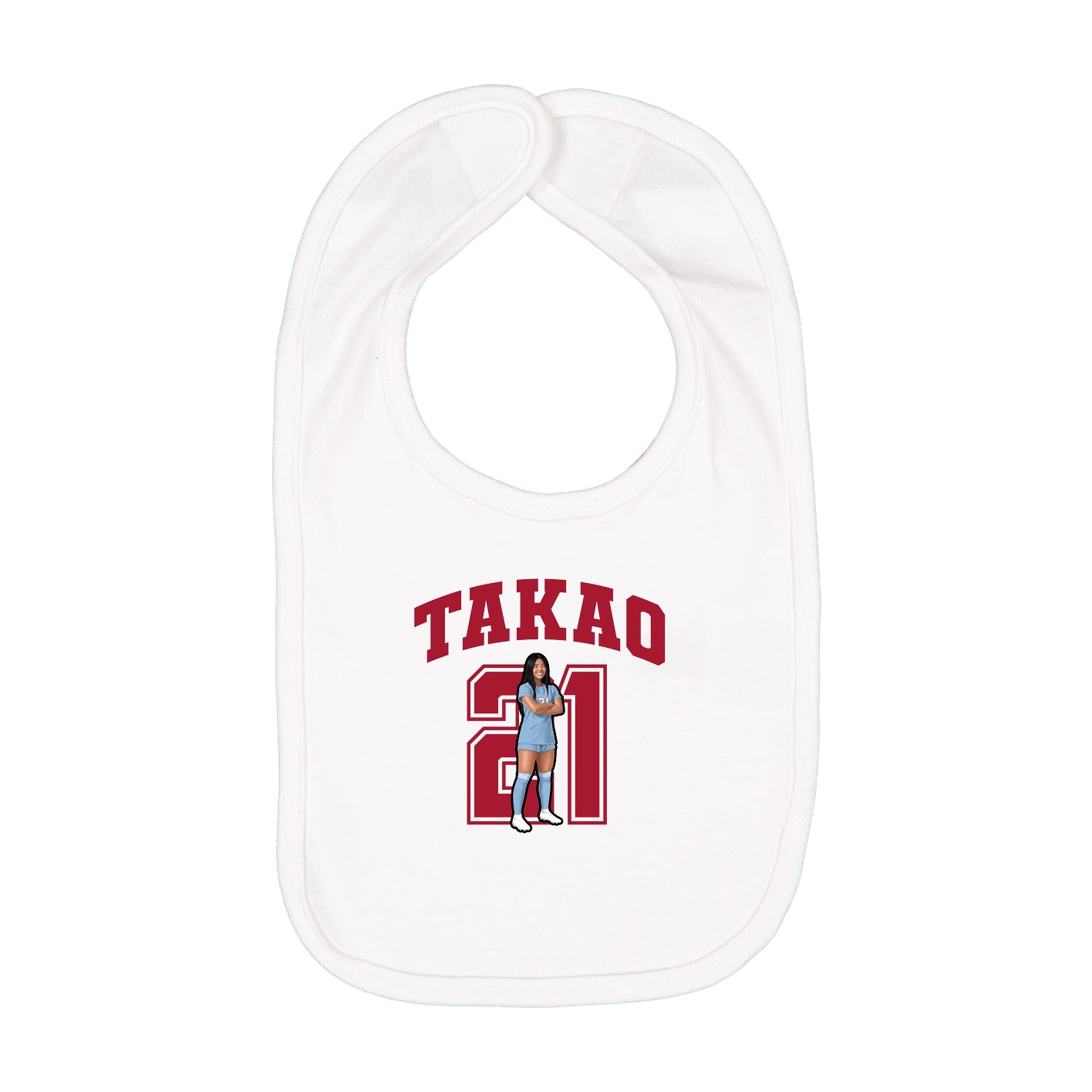 Infant Bib — Number in White