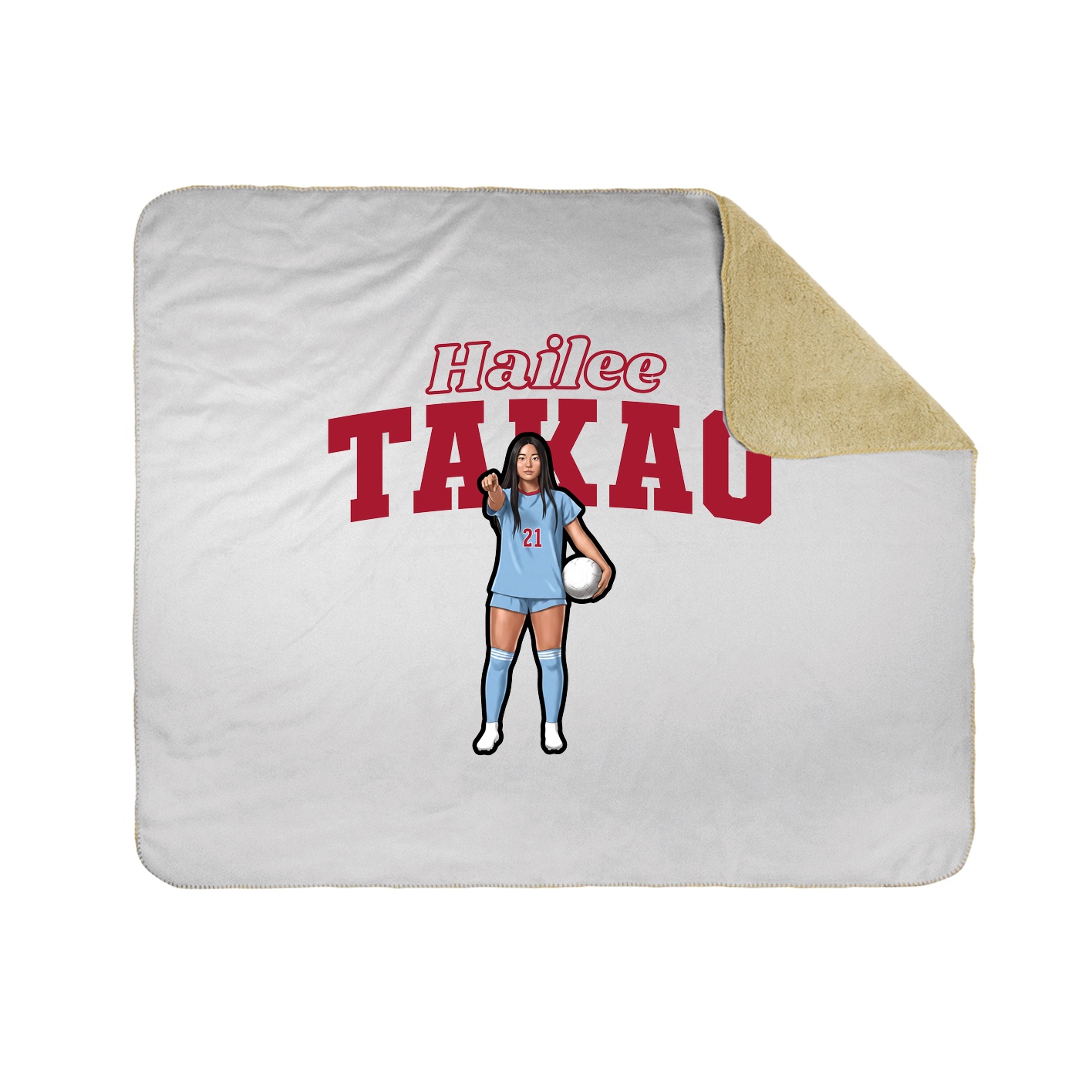 Throw Blanket — Name Arch in White