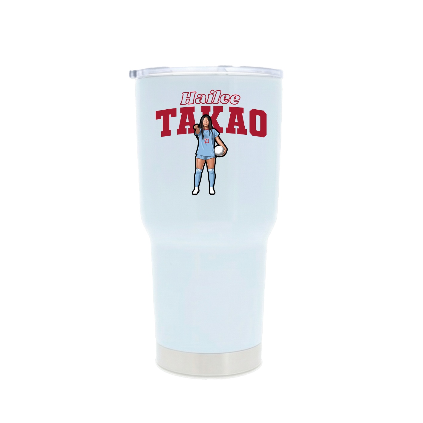 30oz Stainless Steel Tumbler — Name Arch in White