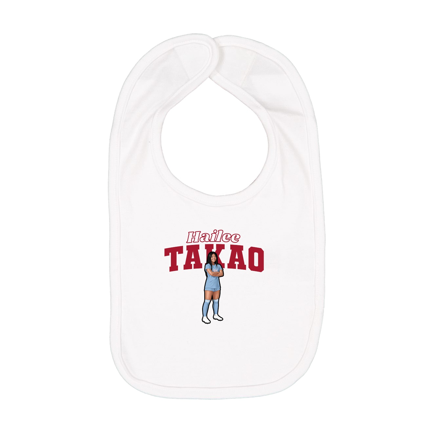 Infant Bib — Name Arch in White