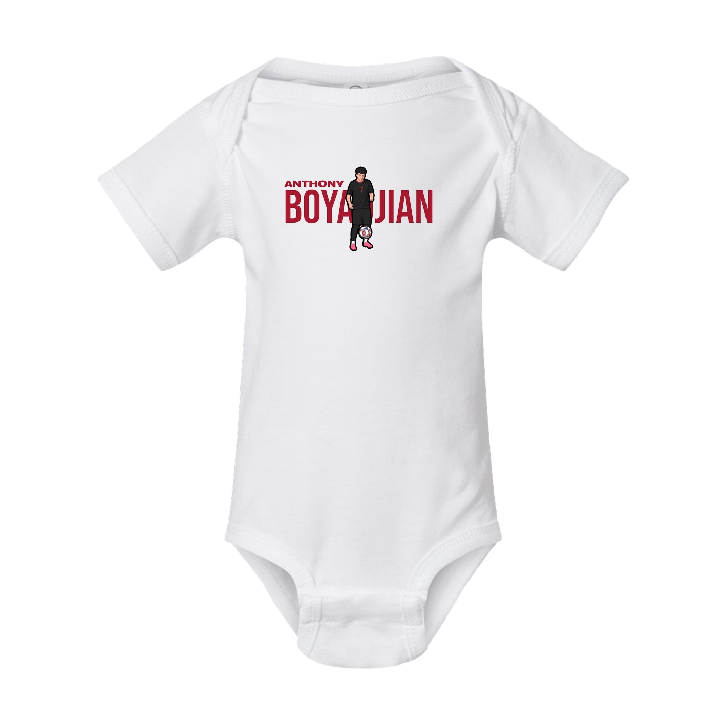 Baby Onesie — Player Name in White