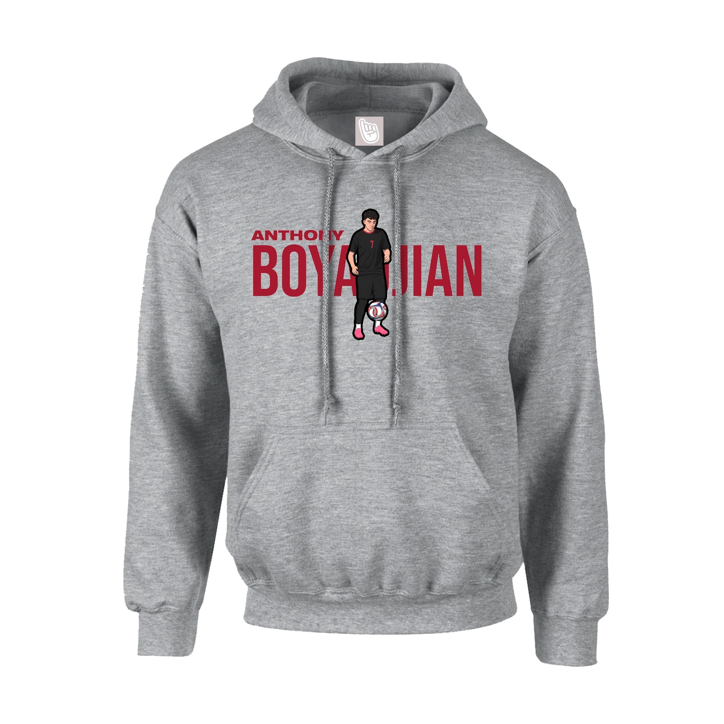 Hoodie — Player Name in Grey