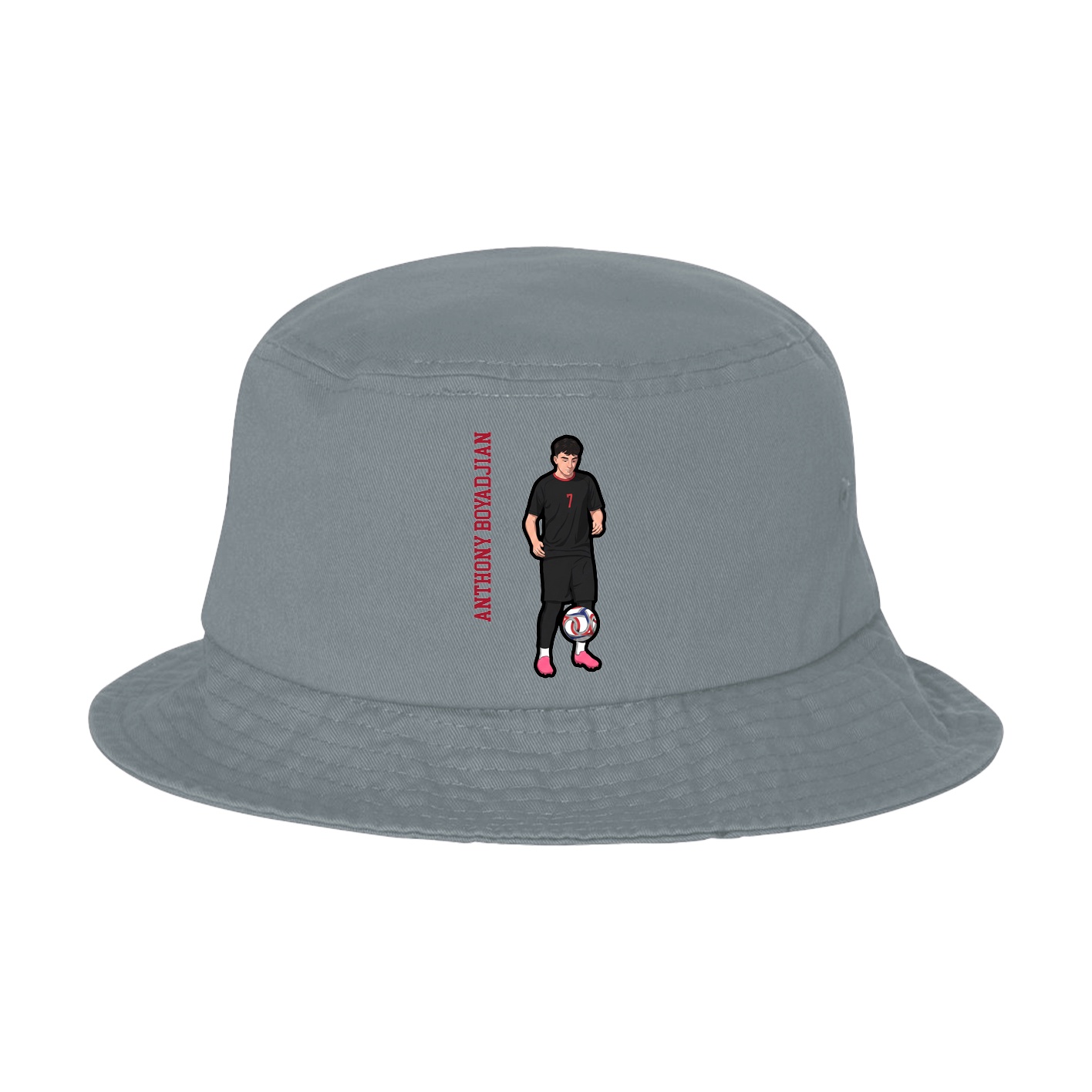 Bucket Cap — Name Vertical in Grey