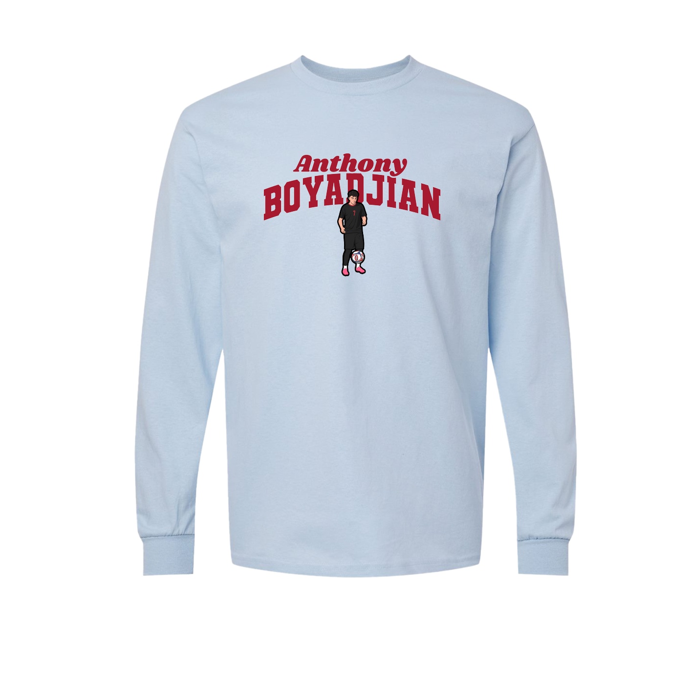 Long Sleeve Tee — Signature Arch in Light Blue