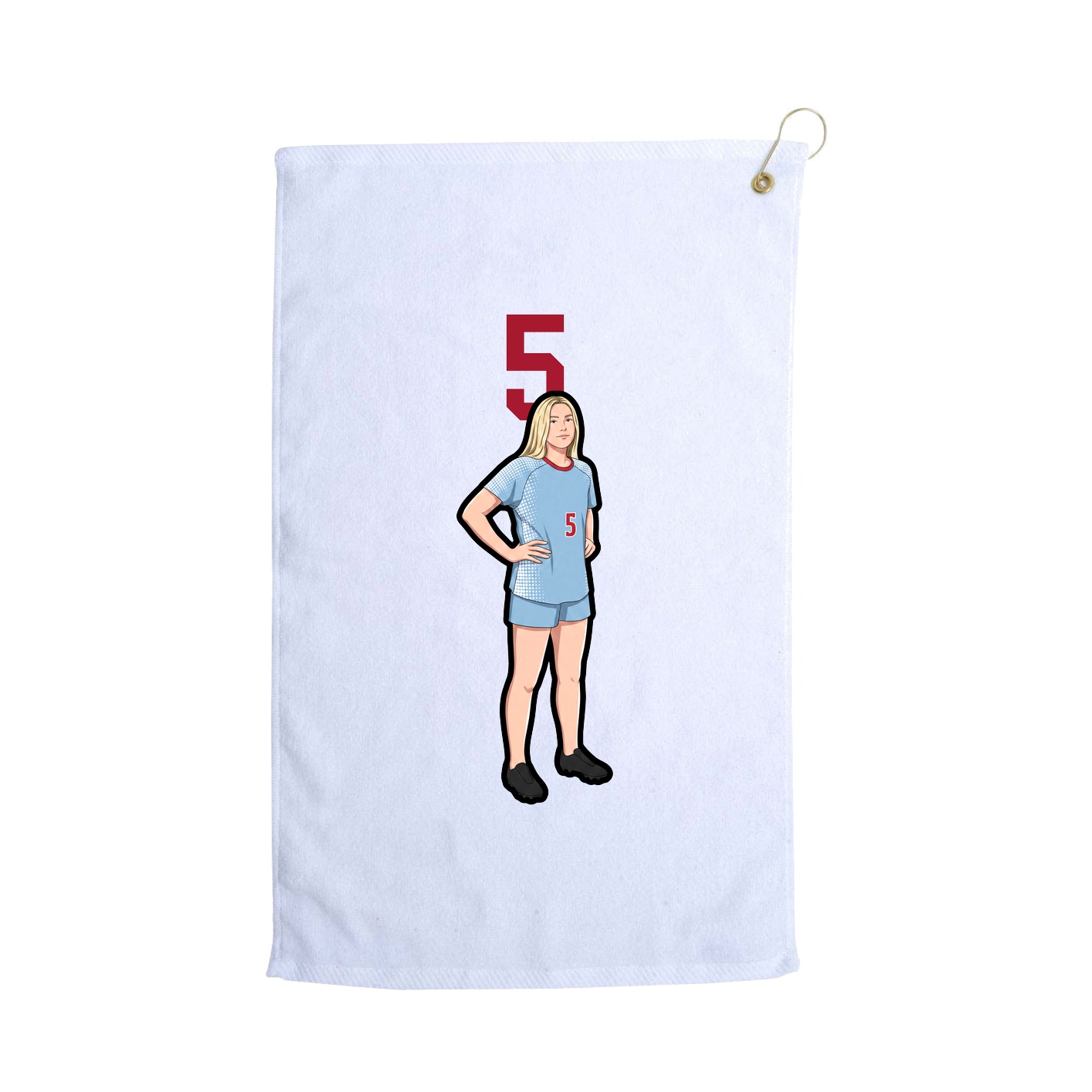 Golf Towel — Number Top in White