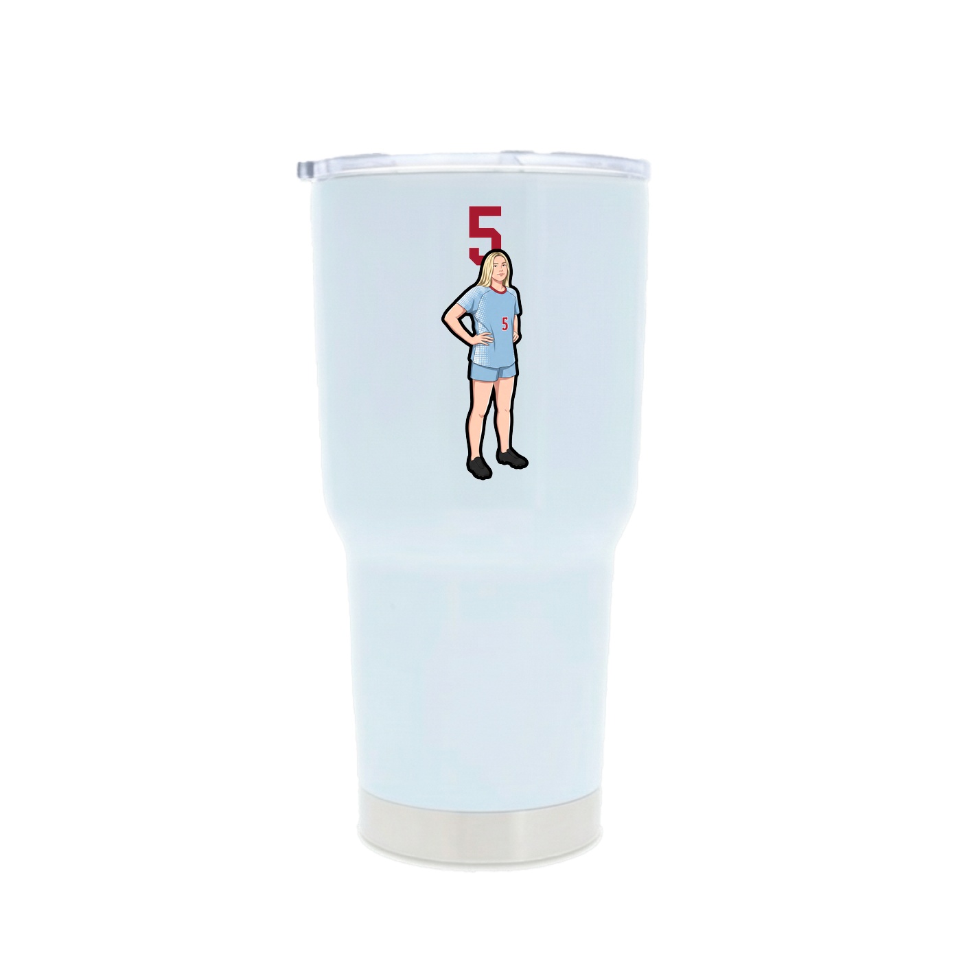 30oz Stainless Steel Tumbler — Number Top in White