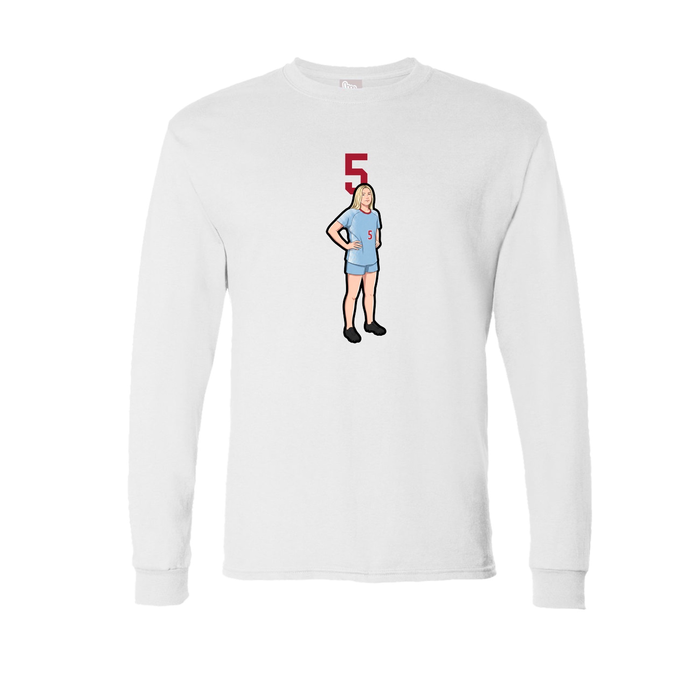 Long Sleeve Tee — Number Top in White