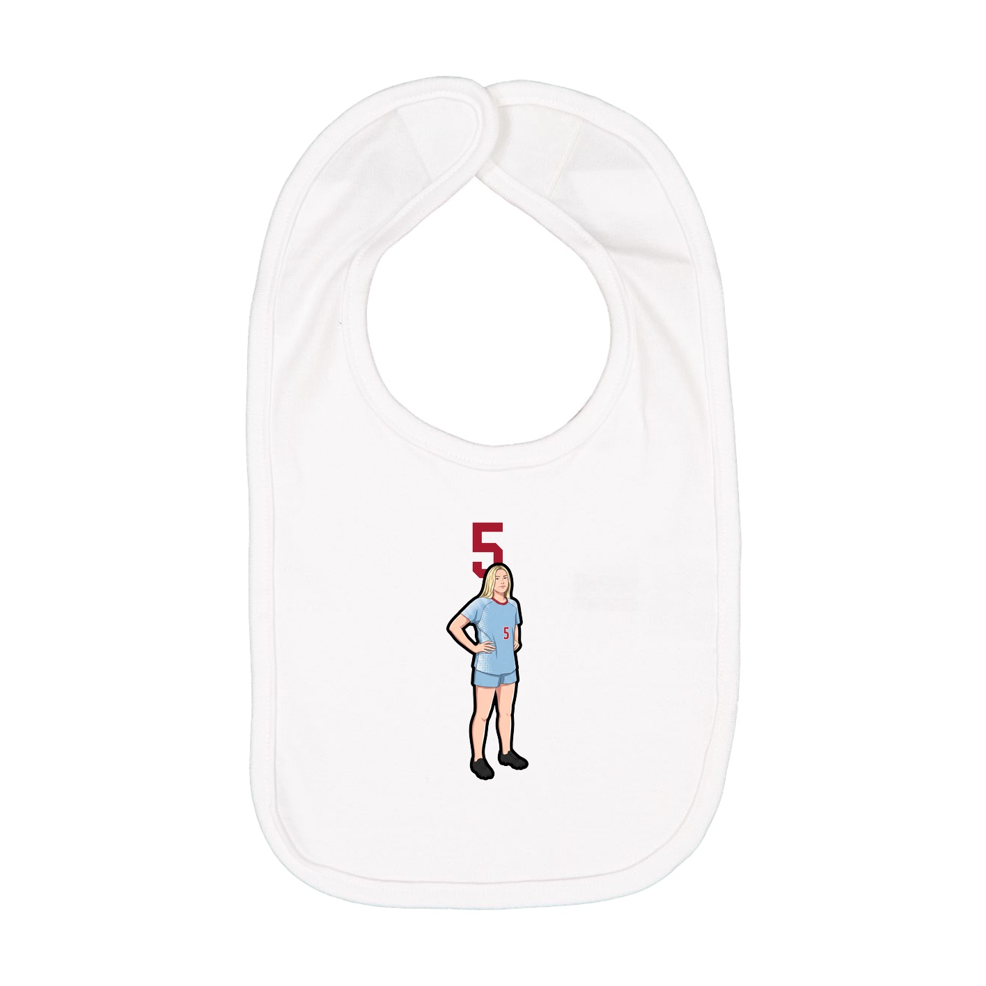 Infant Bib — Number Top in White