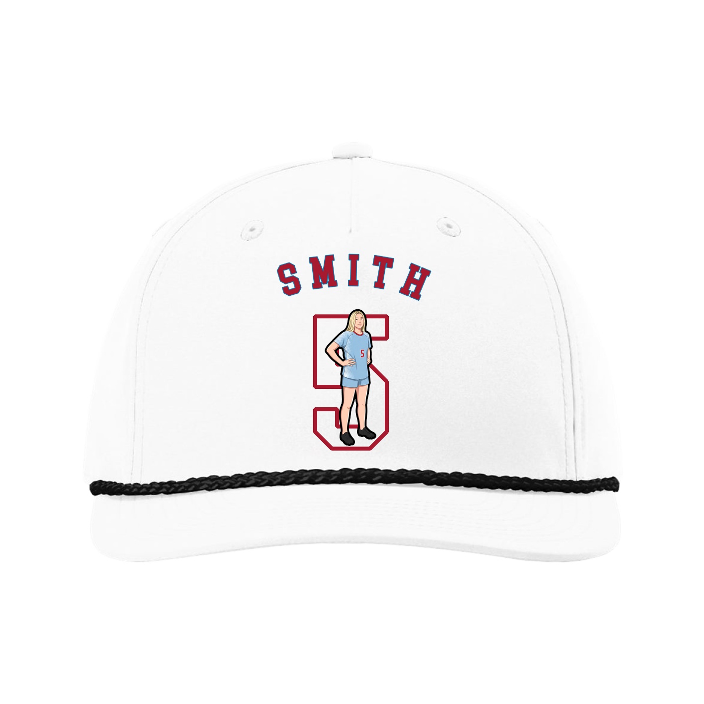 Five-Panel Classic Rope Cap — Shirsey Arch in White