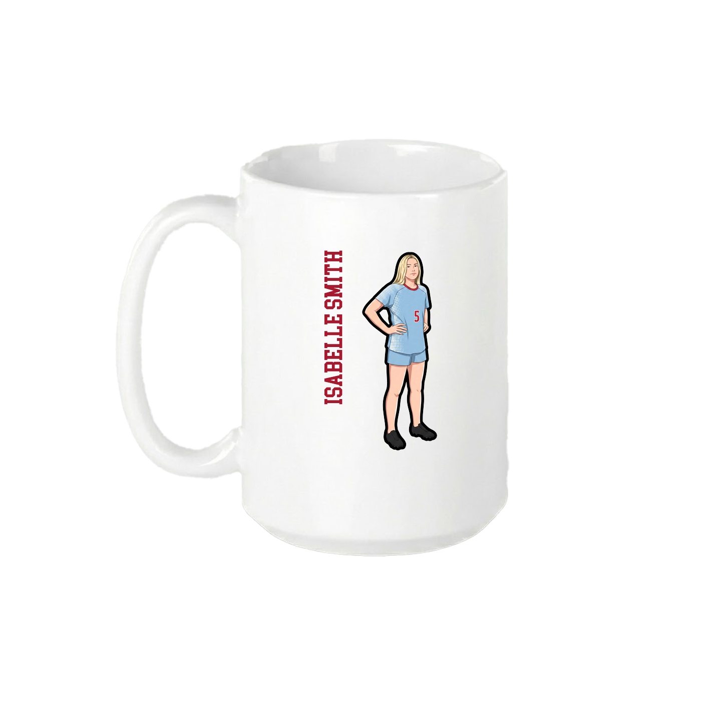 15oz Coffee Mug — Name Vertical in White