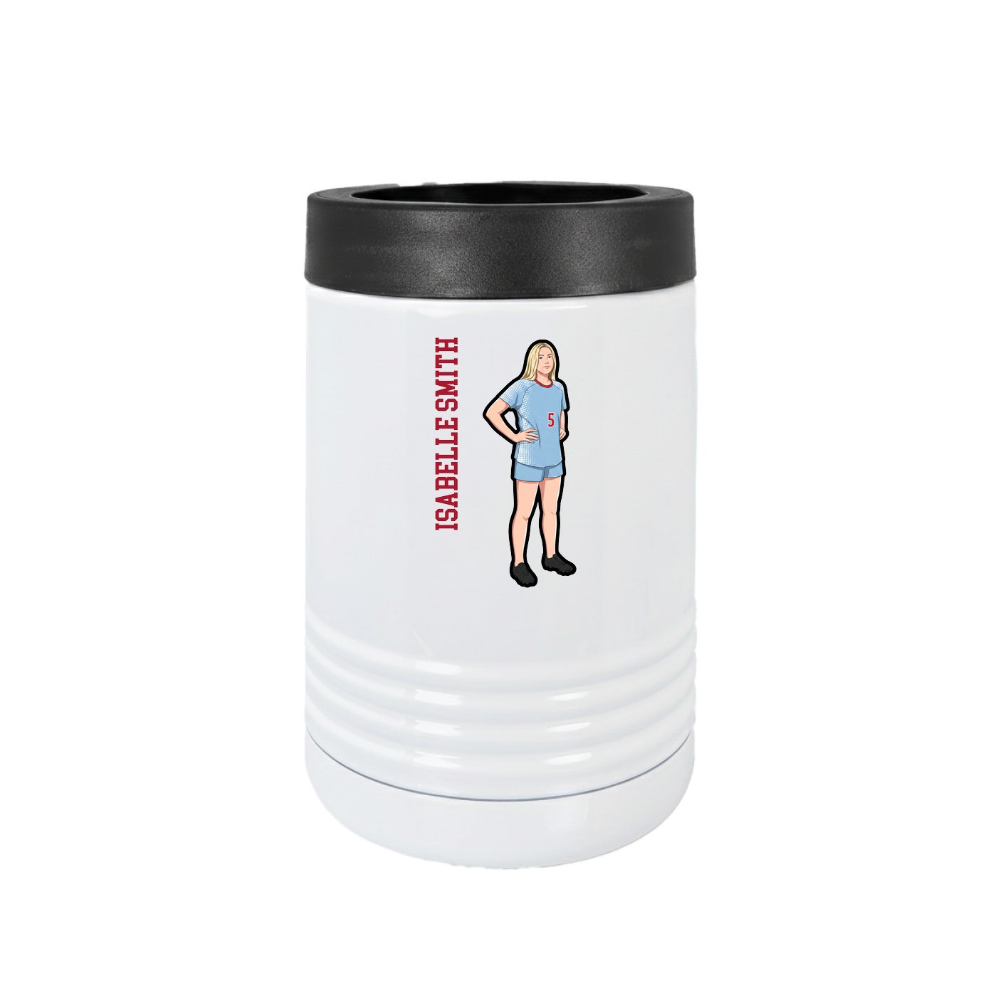 Beverage Holder — Name Vertical in White