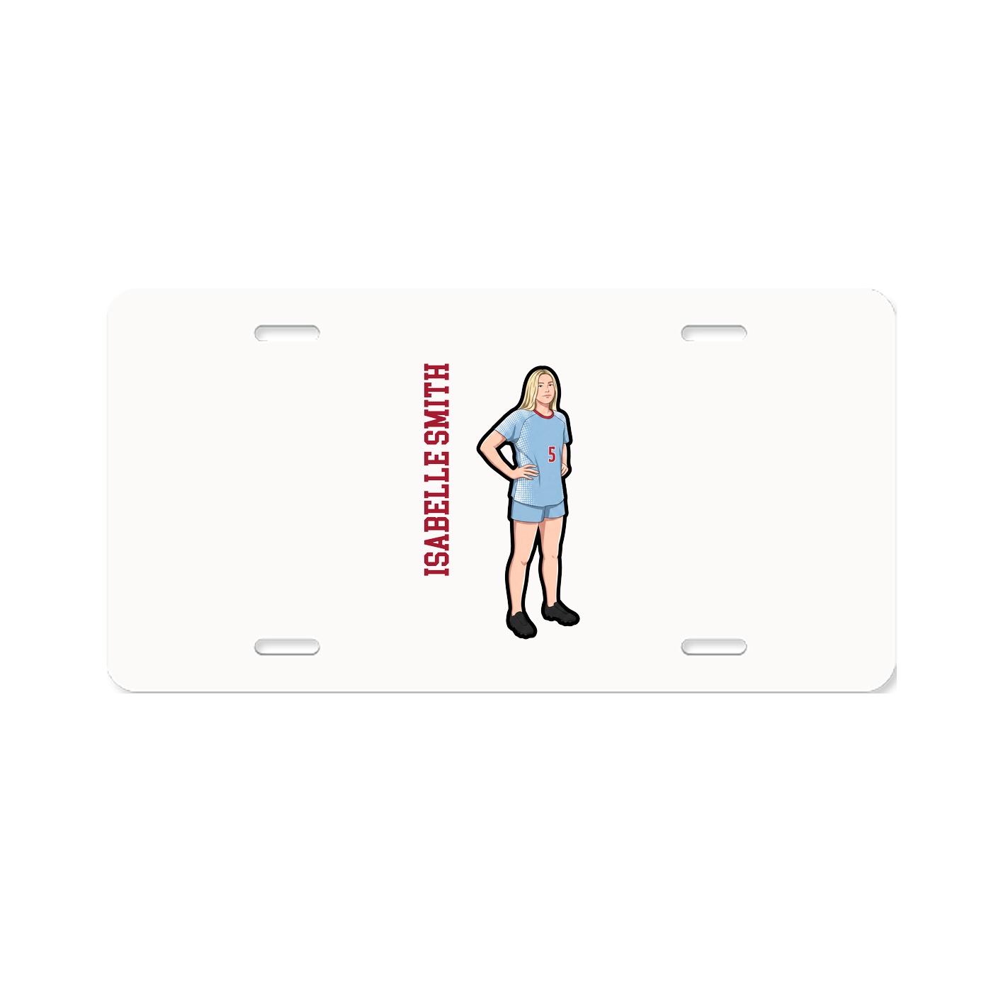 License Plate — Name Vertical in Classic