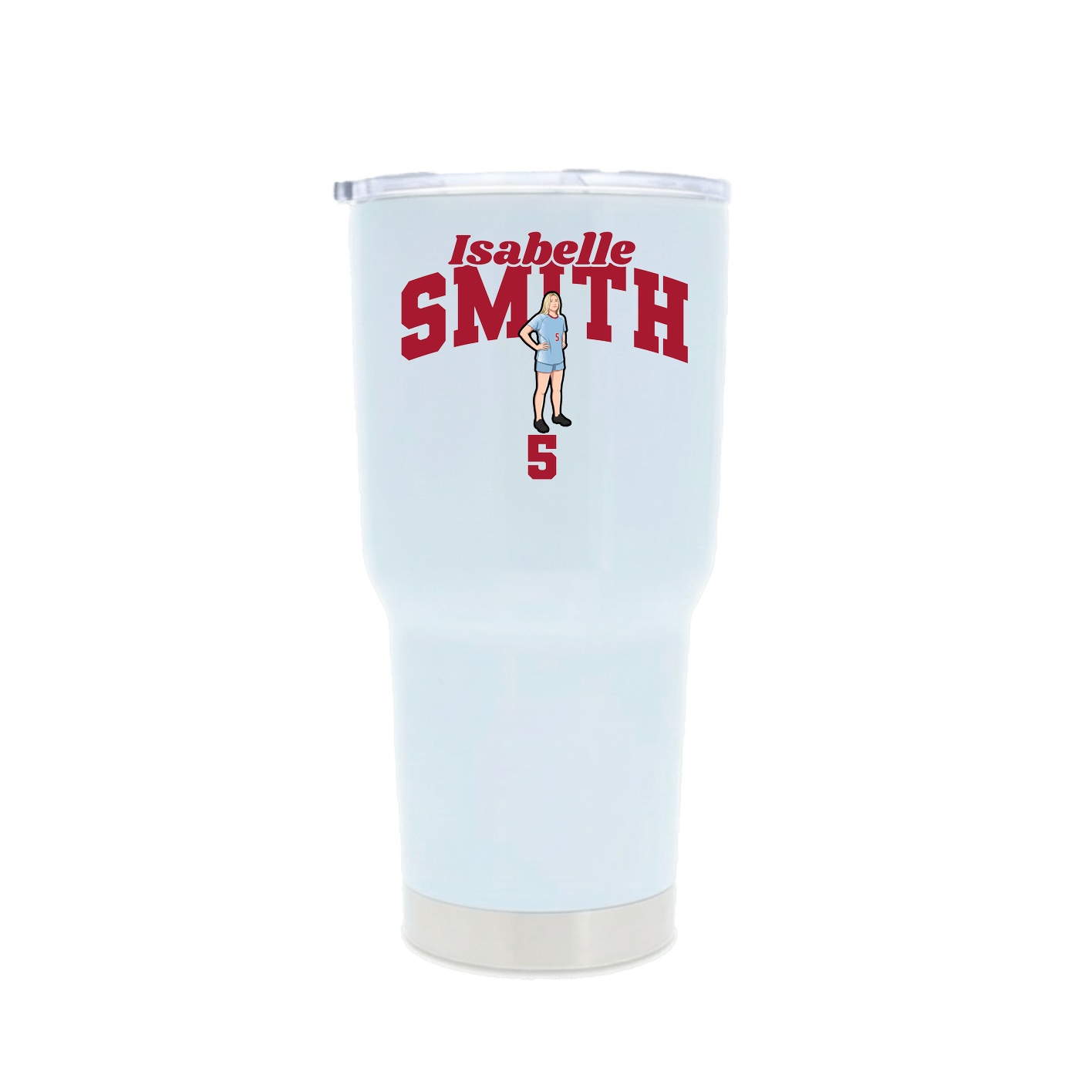 30oz Stainless Steel Tumbler — Signature Arch in White