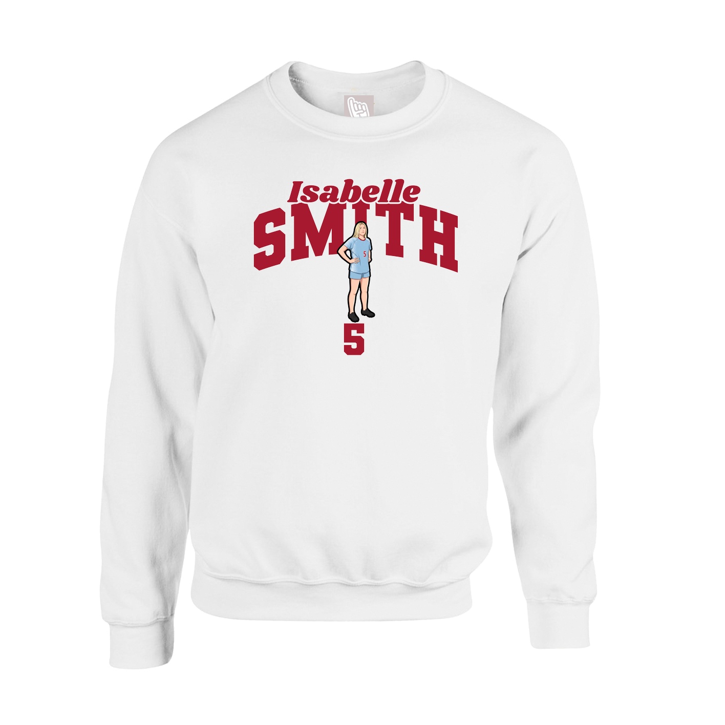 Fleece Crew — Signature Arch in White