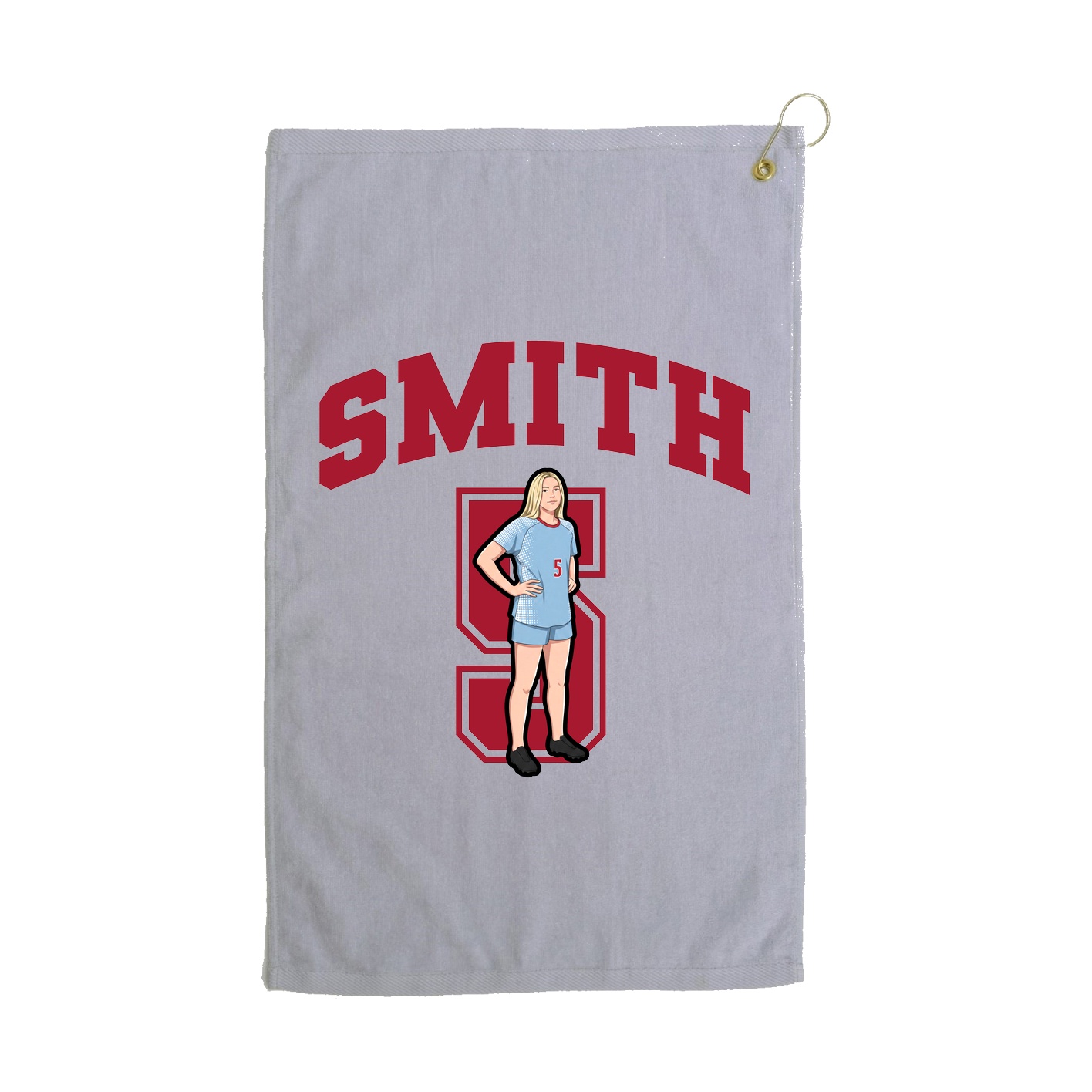 Golf Towel — Number in Grey