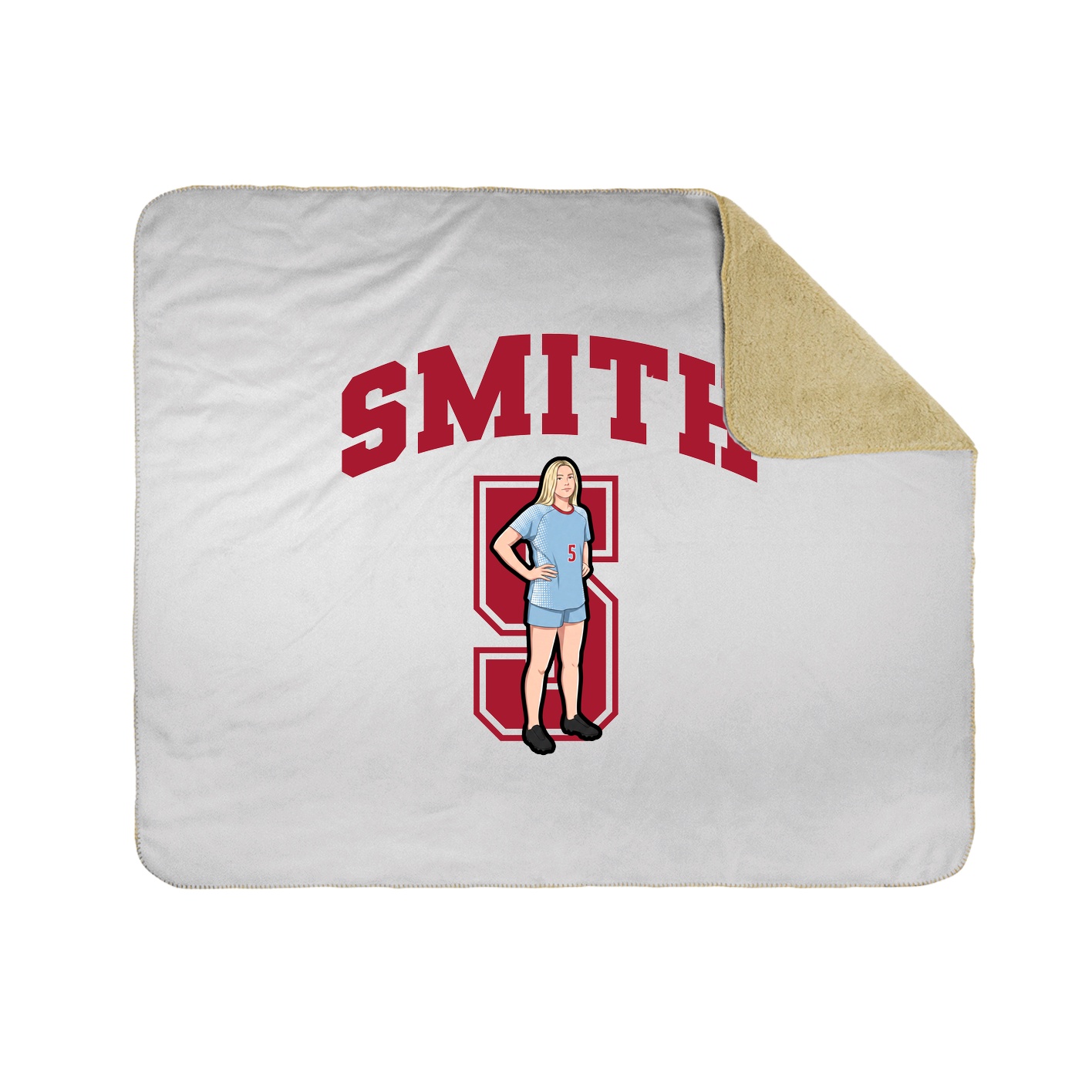 Throw Blanket — Number in White