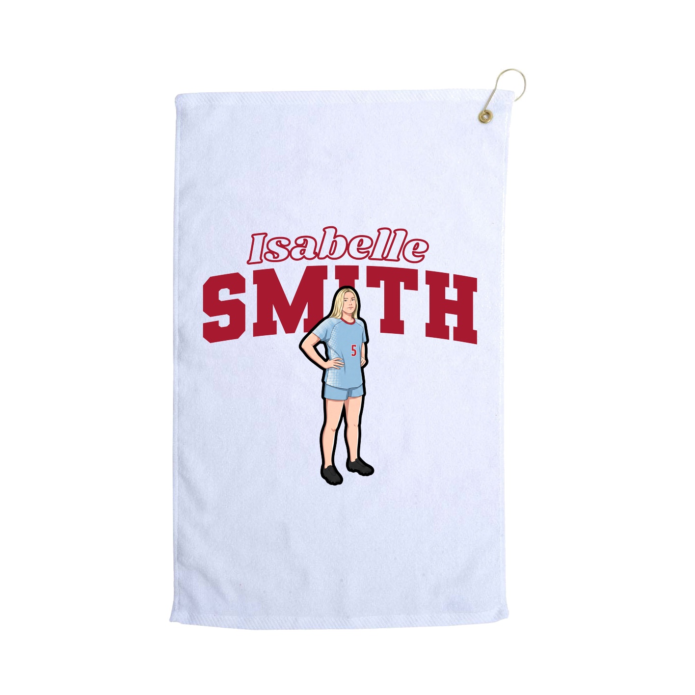 Golf Towel — Name Arch in White