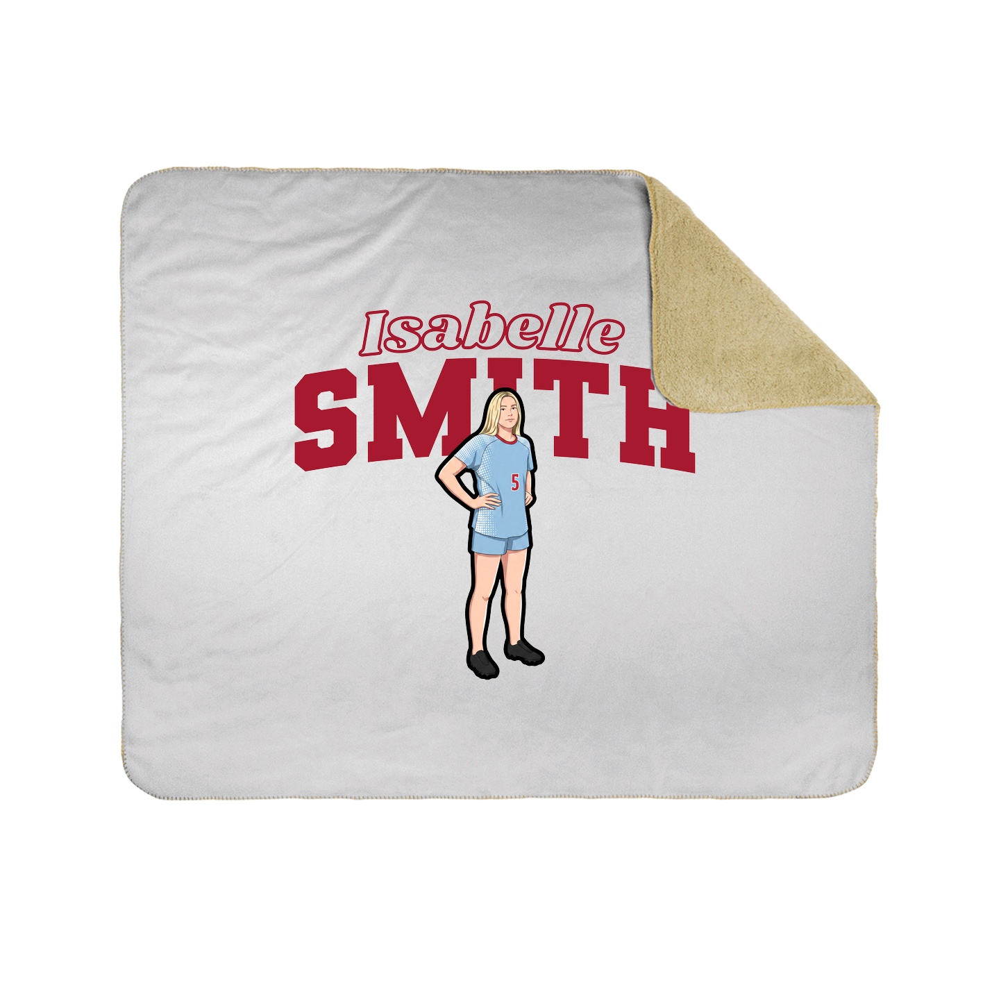Throw Blanket — Name Arch in White