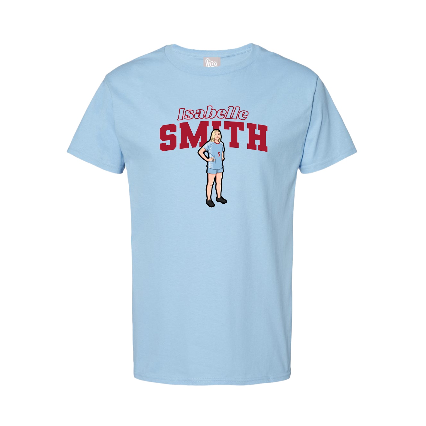 Youth Tee — Name Arch in Light Blue