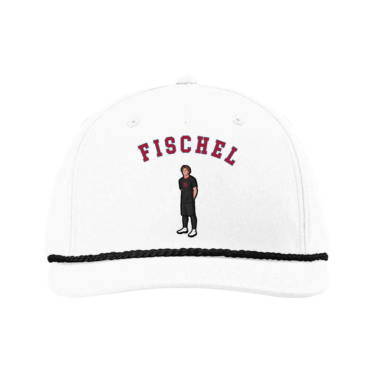 Five-Panel Classic Rope Cap — Shirsey Arch in White
