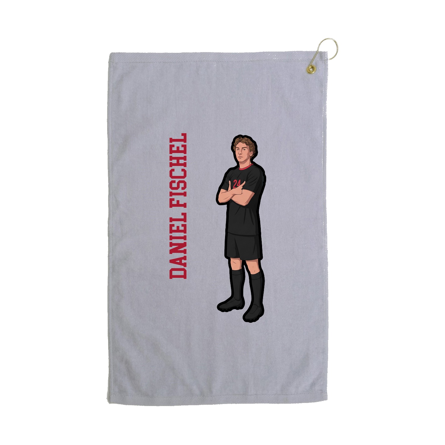 Golf Towel — Name Vertical in Grey